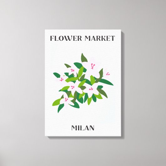 Bloemenmarkt Milaan Roze Lelie Bloemen Bloemen Canvas Afdruk (Voorkant)