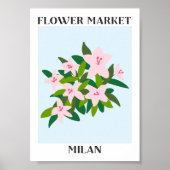 Bloemenmarkt Milaan Roze Lelie Bloemen Bloemen Poster (Voorkant)