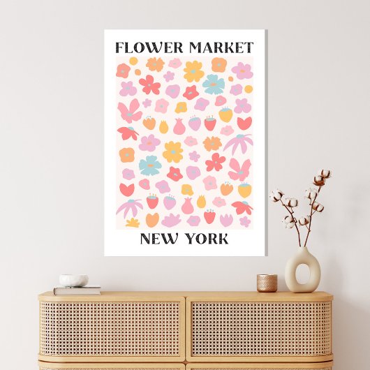 Bloemenmarkt New York lente bloementuin Canvas Afdruk