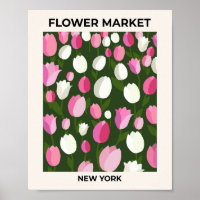 Bloemenmarkt New York Tulpen Nacht