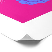 Bloemenmarkt Parijs Fuchsia & Blauw Levendig Bloem Poster (Hoek)