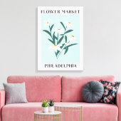 Bloemenmarkt Philadelphia White Daisy Floral Canvas Afdruk (Insitu (Woonkamer))
