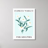 Bloemenmarkt Philadelphia White Daisy Floral Canvas Afdruk (Voorkant)