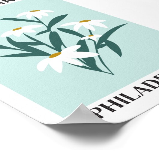 Bloemenmarkt Philadelphia White Daisy Floral Poster (Hoek)