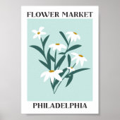 Bloemenmarkt Philadelphia Witte Madeliefjes Bloems Poster (Voorkant)