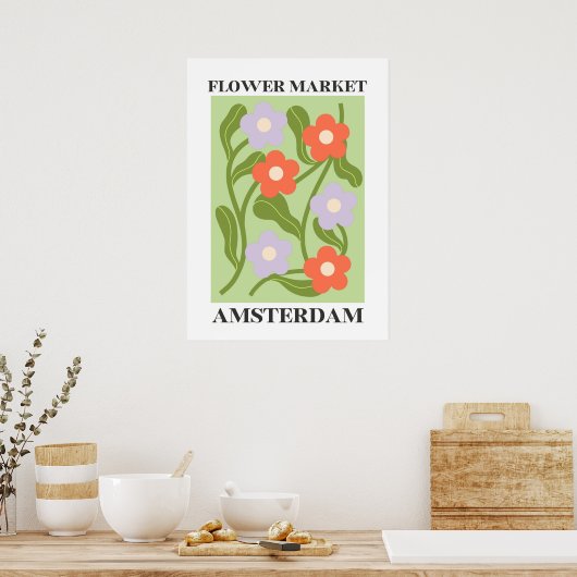 Bloemenmarkt poster voor home decor (Keuken)