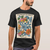 Bloemenmarkt Print Paris Abstracte Bloemen Kunst T-shirt (Voorkant)