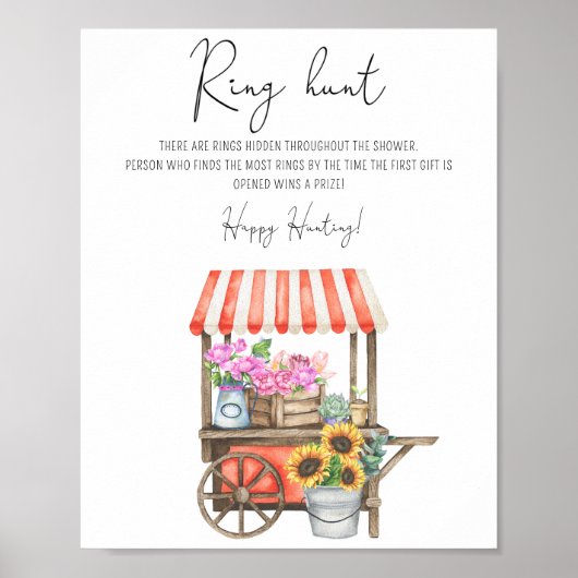 Bloemenmarkt Ringjacht vrijgezellenfeest spel Poster (Voorkant)