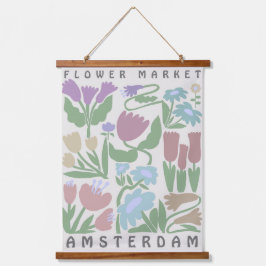 Bloemenmarkt Tapijt Amsterdam Art Floral Art Hangend Wandkleed