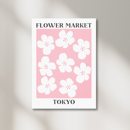 Bloemenmarkt Tokio Roze Kersenbloesem Bloemen Canvas Afdruk