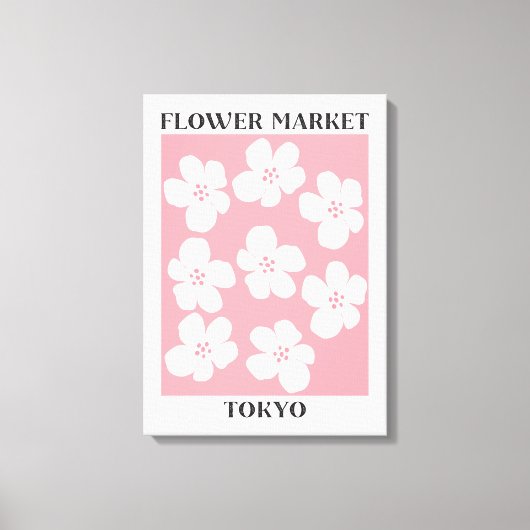Bloemenmarkt Tokio Roze Kersenbloesem Bloemen Canvas Afdruk (Voorkant)