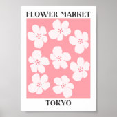 Bloemenmarkt Tokio Roze Kersenbloesem Bloemen Poster (Voorkant)
