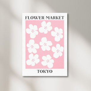 Bloemenmarkt Tokyo Roze Kersenbloesem Bloemstuk Canvas Afdruk