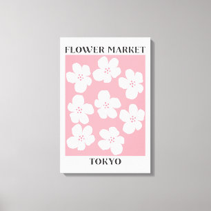 Bloemenmarkt Tokyo Roze Kersenbloesem Bloemstuk Canvas Afdruk