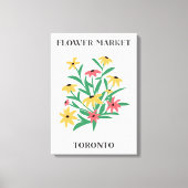 Bloemenmarkt Toronto Roze Gele Daises Bloemen Canvas Afdruk (Voorkant)