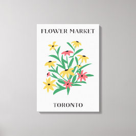 Bloemenmarkt Toronto Roze Gele Daises Bloemen Canvas Afdruk