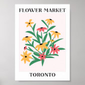 Bloemenmarkt Toronto Roze Gele Daises Bloemen Poster (Voorkant)