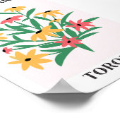 Bloemenmarkt Toronto Roze Gele Daises Bloemen Poster (Hoek)