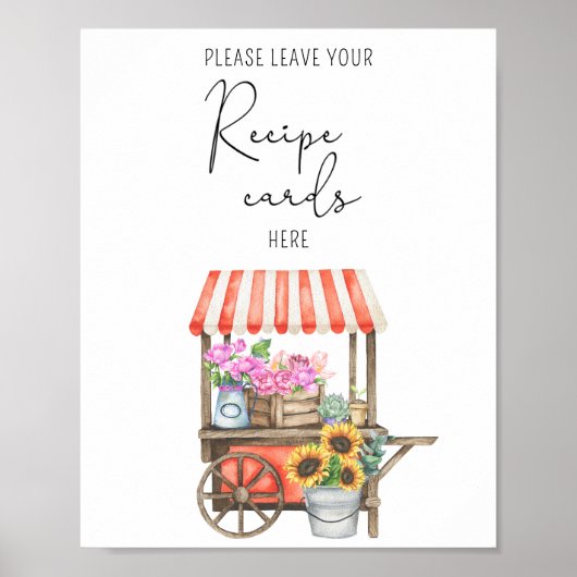 Bloemenmarkt - Uw receptenkaart hier poster (Voorkant)