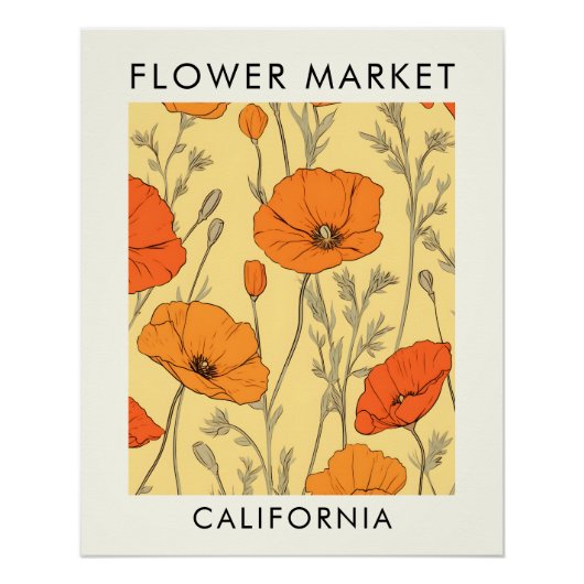Bloemenmarkt van de staat Californië Perfect Poster (Voorkant)