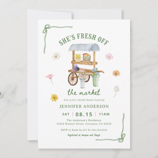 Bloemenmarkt vers van het Vrijgezellenfeest van de Kaart (Voorkant)