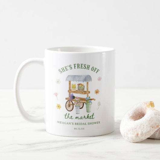 Bloemenmarkt Verse Van De Markt Bruidsbruiloft Koffiemok (Met donut)