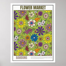 Bloemenmarkt Zuidoost-Azië Bandung Poster