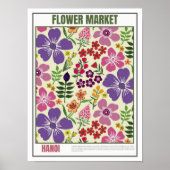 Bloemenmarkt Zuidoost-Azië Hanoi Poster (Voorkant)