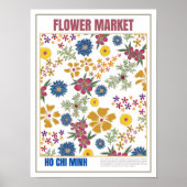 Bloemenmarkt Zuidoost-Azië Ho Chi Minh Poster (Voorkant)