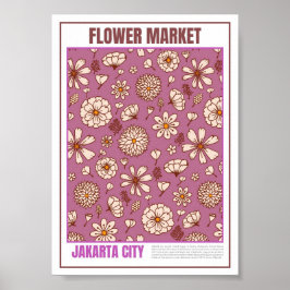 Bloemenmarkt Zuidoost-Azië Jakarta Poster