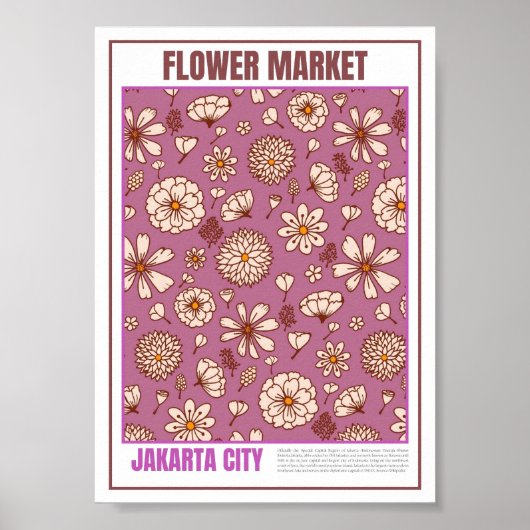 Bloemenmarkt Zuidoost-Azië Jakarta Poster (Voorkant)