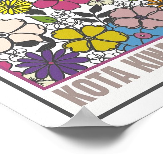 Bloemenmarkt Zuidoost-Azië Kota Kinabalu Poster (Hoek)