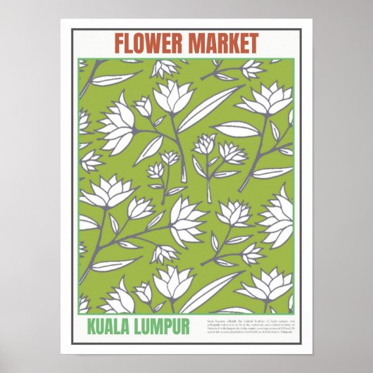 Bloemenmarkt Zuidoost-Azië Kuala Lumpur Poster (Voorkant)
