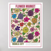 Bloemenmarkt Zuidoost-Azië Manilla Poster (Voorkant)