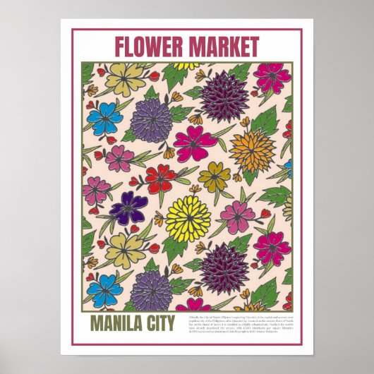 Bloemenmarkt Zuidoost-Azië Manilla Poster (Voorkant)