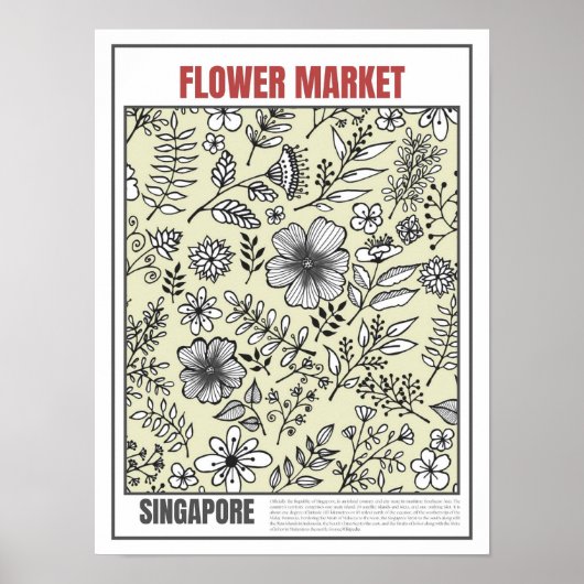 Bloemenmarkt Zuidoost-Azië Singapore Poster (Voorkant)