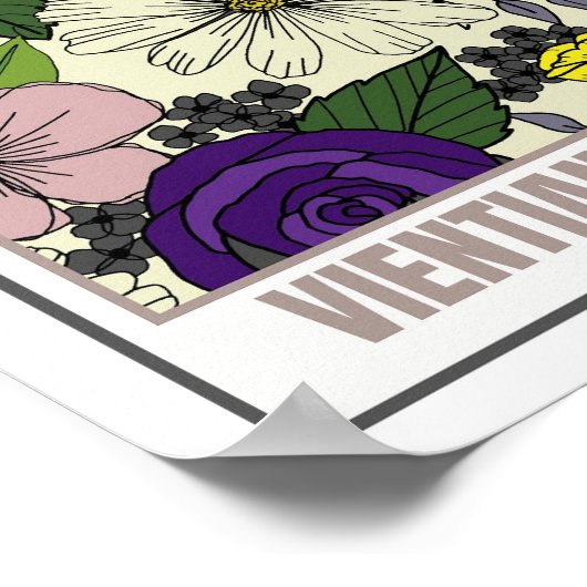 Bloemenmarkt Zuidoost-Azië Vientiane Poster (Hoek)