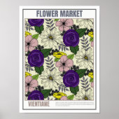 Bloemenmarkt Zuidoost-Azië Vientiane Poster (Voorkant)