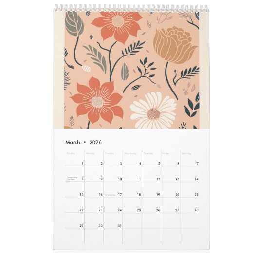 Bloemenmarktkalender kalender (Mar 2026)