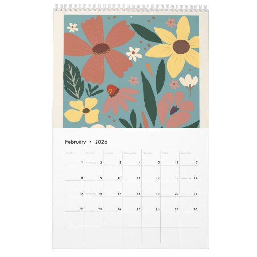 Bloemenmarktkalender kalender (Feb 2026)