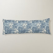  bloemenmeer Blue toile de jouy Lichaamskussen (Achterkant)