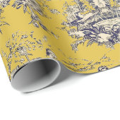  bloemenmeer geel toile de jouy cadeaupapier (Rol Hoek)