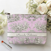 bloemenmeertje roze toile de jouy monogram etui