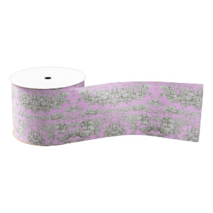  bloemenmeertje roze toile de jouy monogram grosgrain lint