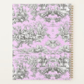  bloemenmeertje roze toile de jouy monogram planner (Achterkant)