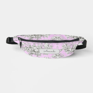 bloemenmeertje roze toile de jouy monogram SL Heuptasje
