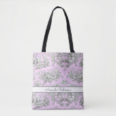  bloemenmeertje roze toile de jouy monogram tote bag (Voorkant)
