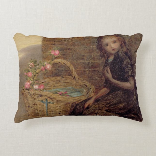 Bloemenmeisje, 1872 (olie op doek) accent kussen (Voorkant)