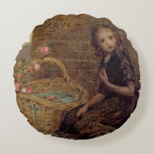 Bloemenmeisje, 1872 (olie op doek) rond kussen