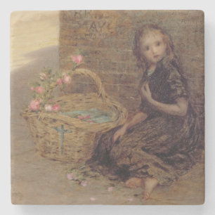 Bloemenmeisje, 1872 (olie op doek) stenen onderzetter